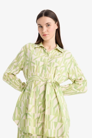 Defacto Relax Fit Desenli Viskon Uzun Kollu Tunik D9753ax25smgn1146 Yeşil