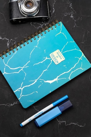 Denden Mermer Turkuaz 17x24 Çizgili Defter Turkuaz