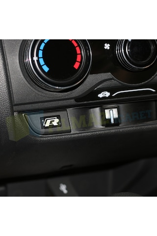 Volkswagen R Logo Sibop Kapağı Jant Direksiyon Vites Torpido Damla Sticker 4+10 Adet