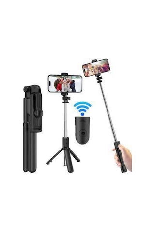 Cep - 914 - Telefonu Tripod Standı Manyetik Selfie Sopa Bluetooth - Kmrsfres - Uzaktan Kumandalı