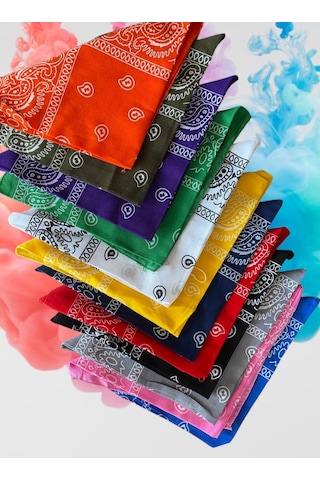 Shopiolog Etnik Desen Bandana Seti 12 Li Unisex