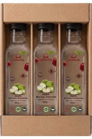 Organik Elma Suyu Konsanteresi 330g X 3 Aile Boyu Avantajlı Paket