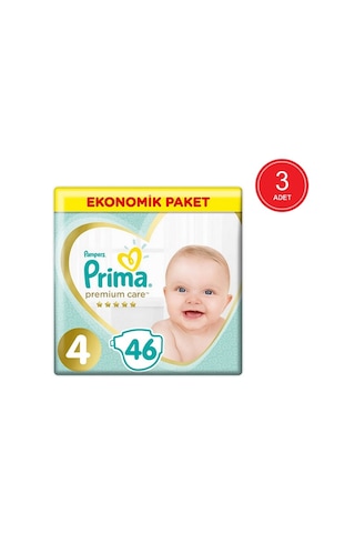 Prima Bebek Bezi Premium Care 4 Beden Ekonomik Paket 3 x 46 138 Adet 3'lü