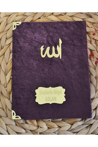 Kişiye Özel Pleksi İsimli Kadife Yasin Kitabı 128 Sayfa Mor