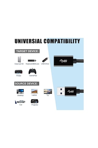Livx Rope 5gbps Hızlı Veri Aktarımı Usb 3.0 Erkek Dişi Uzatma Kablosu Halat Örgülü 3 Metre