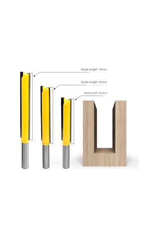 Aubyhe Ahşap İşleme Makinaları İçin Uzun Kılıflı İki Yollu Dilimleme Bıçağı - Ahşap Freze Ucu 8x1/2x63