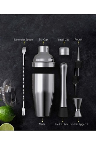 Novahub 6 Parça Kokteyl Seti 750ml Avantajlı Shaker Paketi, Ekstra Kapasiteli