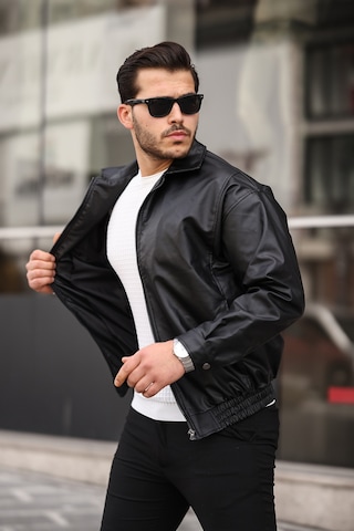 Mero Life Streetwear Siyah Oversize Rahat Kesim Deri Ceket Siyah