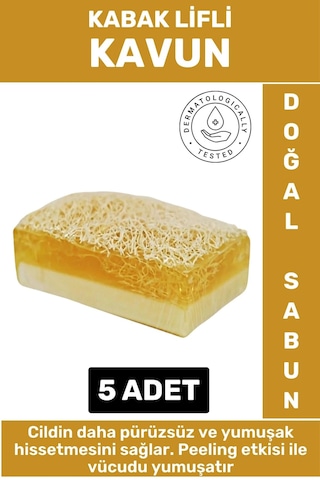 Özel Üretim Masaj Etkili Nemlendirici Kuruluk Giderici Doğal Kabak Lifli Kavun Sabunu 5 Adet