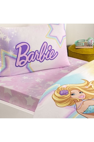 Taç Lisanslı Barbie Mermaid Tek Kişilik Pamuk Nevresim Takımı 000000001000050293 Çok Renkli