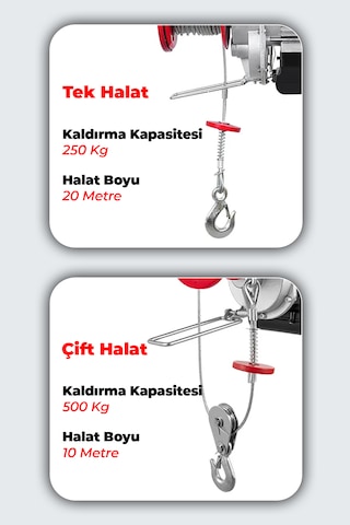Gaptools Elektrikli Vinç 250\500kg