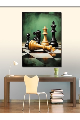 Kanvas Tablo Şah Mat Satranç 100cmx140cm