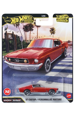 Hot Wheels Premium Boulevard '67 Custom / Personnalisé Mustang Koyu Kırmızı Hot Wheels Premium Boulevard '67 Custom / Personnalisé Mustang Koyu Kırmızı