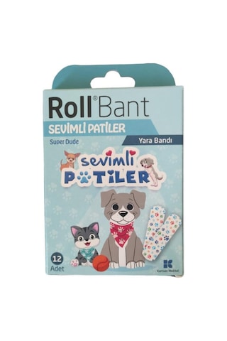 RollBant Sevimli Patiler Yara Bandı 12li