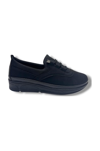 Mehtap 1150-26 Yağlı Deri Anatomik Slip On Comfort Kadın Ayakkabı Siyah
