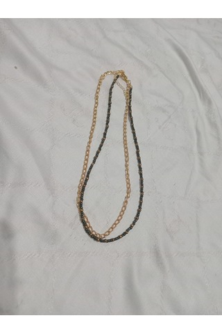 Modern Çift Kolye Koyu Yeşil