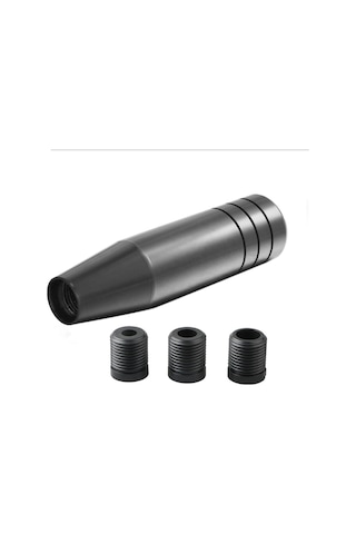 Ranyeek Alüminyum Manuel Vites Topu - 13cm Evrensel Araçlar İçin - 8/10/12mm Adaptörler - Siyah Siyah