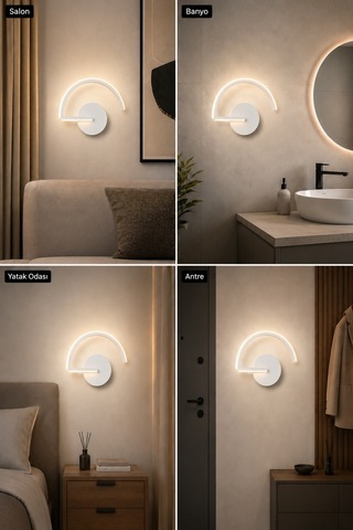 Mori Modern Led Duvar Apliği Günışığı Beyaz