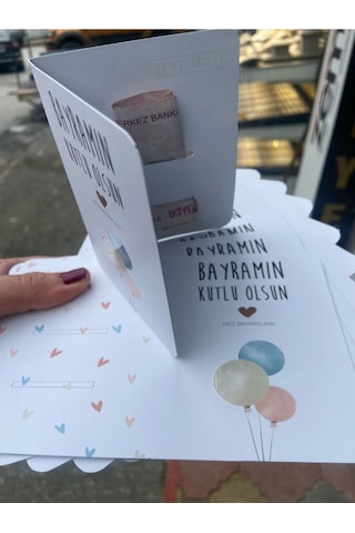 Harçlık Kartı Kesimli 8 Adet Para Kartı Bayram Hediyesi Tebrik