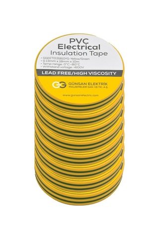 Günsan Sarı-yeşil Elektrik İzolasyon Bandı