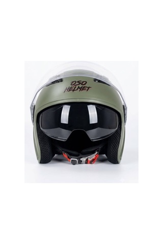 Oso Helmet Yarım Kask Gözlüklü Haki Yeşil - Xl Beden Haki
