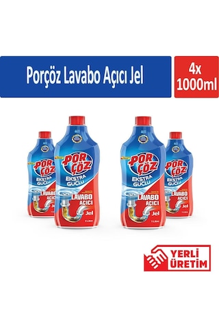 Lavabo Açıcı Jel 1000 Ml X 4 Adet