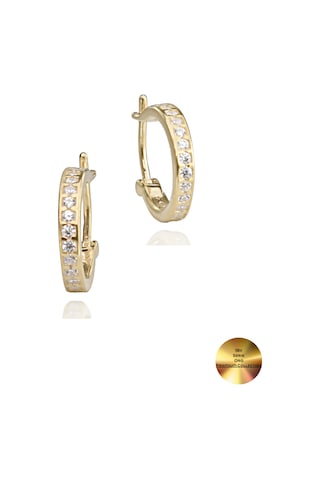 Brezza Lusso Jewelry 18k Serie Oro Şans Halka Minimal Gümüş Küpe 13 Mm