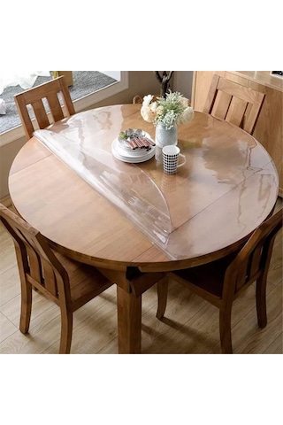 Şeffaf Pvc Daire Masa Örtüsü | 1.6Mm | Koruyucu Mika | Muşamba