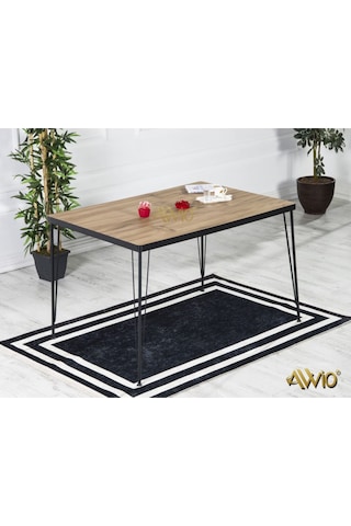 Avvio Arya 4 Kişilik 80x120 Yemek Masası Takımı-mutfak Masası Takımı-akça Oval Kenar Akçaağaç