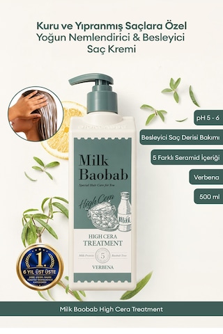 Yoğun Nemlendirici & Besleyici Saç Kremi Mılk Baobab High Cera Treatment Verbena