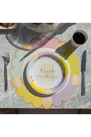 Birthday Kağıt Amerikan Servis 38x38 Cm 12'li Paket Beyaz