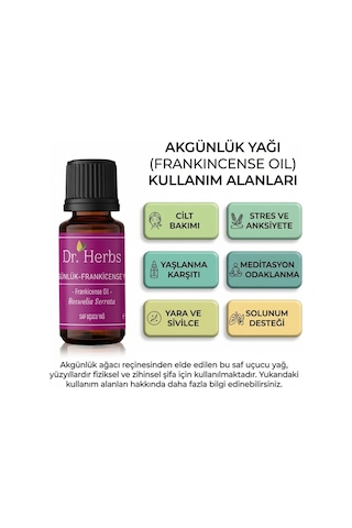 Dr. Herbs Frankincense / Akgünlük Uçucu Yağı Diğer