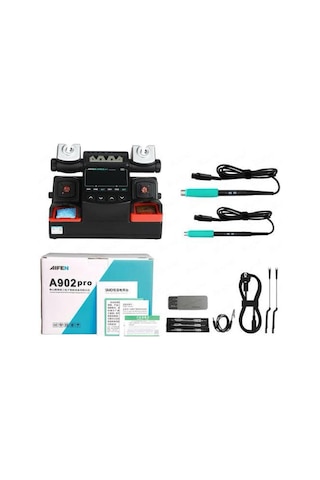 Aıfen A902 Pro 450w Çift Kollu T245 + T210 Esd Lehimleme Havya İstasyonu 3+3 6 Uçlu Profesyonel Havya