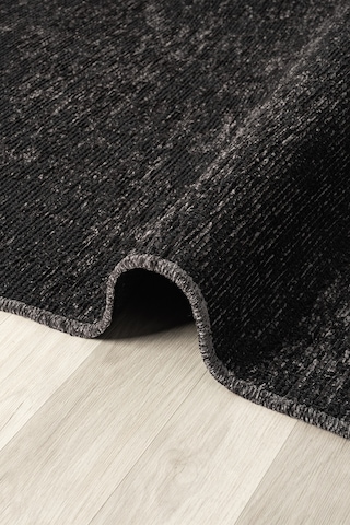 Antik Antrasit Halı Yıkanabilir Kaymaz Taban Şönil Kilim Dokuma Pamuk Taban Kilim 10105a Antrasit