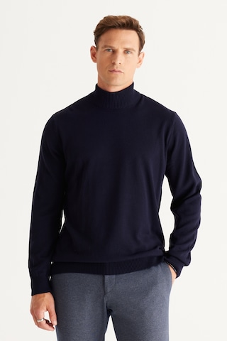 AC&Co / Altınyıldız Classics Altinyildiz Classics Erkek Lacivert Standart Fit Normal Kesim Yarım Balıkçı Yaka Triko 4A4923100005LACXXL Lacivert