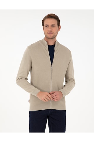 Pierre Cardin Erkek Kum Melanj Hırka Triko 50300497-vr123 Kum