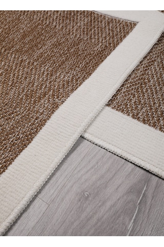 My Evilla Sisal Vektör Kaymaz Tabanlı Kolay Silinebilir 2li Kahve Banyo Paspas Seti 60x100-50x60 Kahverengi