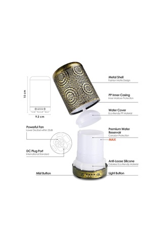 Salking 100 Ml Metal Aroma Difüzörü, 7 Renk Işık, Zamanlayıcılı, Sessiz Ve Otomatik Kapanmalı Oksimetre