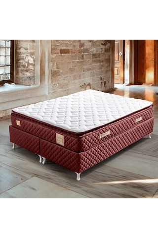 Setaymobilya Ortopedik Yatak, Stella Bordo Pedli Ortopedik Yaylı Yatak