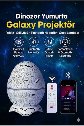 Bluetooth Hoparlörlü Rgb Gece Lambası Dinazor Yumurtası Işıklı, Uzaktan Kumandalı Dekor Lamba Diğer