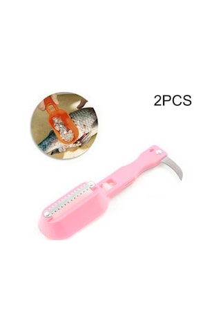 Cbtx 2 Pcs Mutfak Temel Balık Kazıyıcı Balık Pulu Planya Bıçağı Kapaklı Pembe