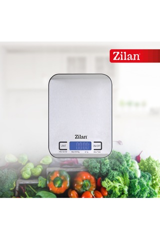 Zln2984 Inox Dijital Mutfak Tartısı 5 Kg Hassas Ölçüm Otomatik Kapanma Pil Dahil Gri - Inox