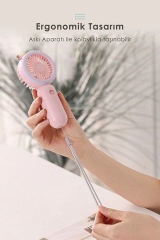 Besthome1 Mini Taşınabilir Ergonomik Technosmart Fan, Usb Şarjlı Led Işıklı, Rengi Değişiklikli, Kullanımı Kolay