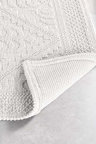 Soley Violeta 2'li Banyo Paspas Seti Kaymaz Taban %100 Pamuk 60x100 - 50x60 Cm Beyaz