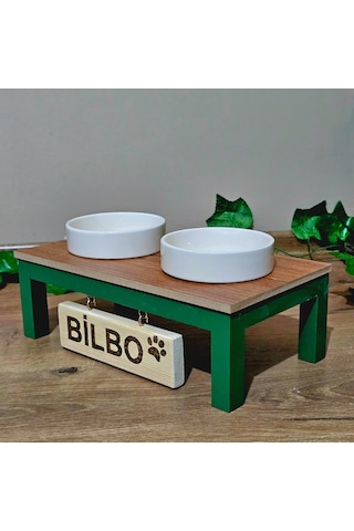 Tekir Store Özel İsimli Kedi & Köpek Mama Su Kabı Seramik Kase İkili