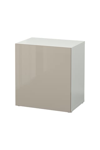 Raf Ünitesi, Beyaz-parlak Cila-bej, 60x40x64 Cm, Selsvıken Beyaz