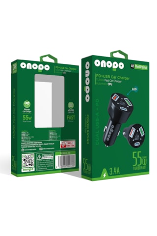 3.4a Type-c Pd Ve Çift Usb Girişli Turbo Hızlı Araç Şarjı 55w -