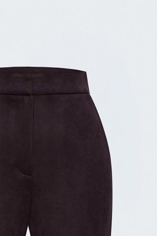 Sateen Süet Pantolon - Bordo-137999
