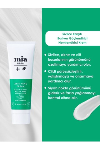 Mia Klinika Yağlı Ciltler İçin Bariyer Güçlendirici Bakım Kremi 50 ML