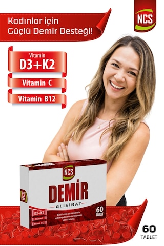 Ncs Demir Glisinat Vitamin D3 K2 Folik Asit Complex 60 Tablet